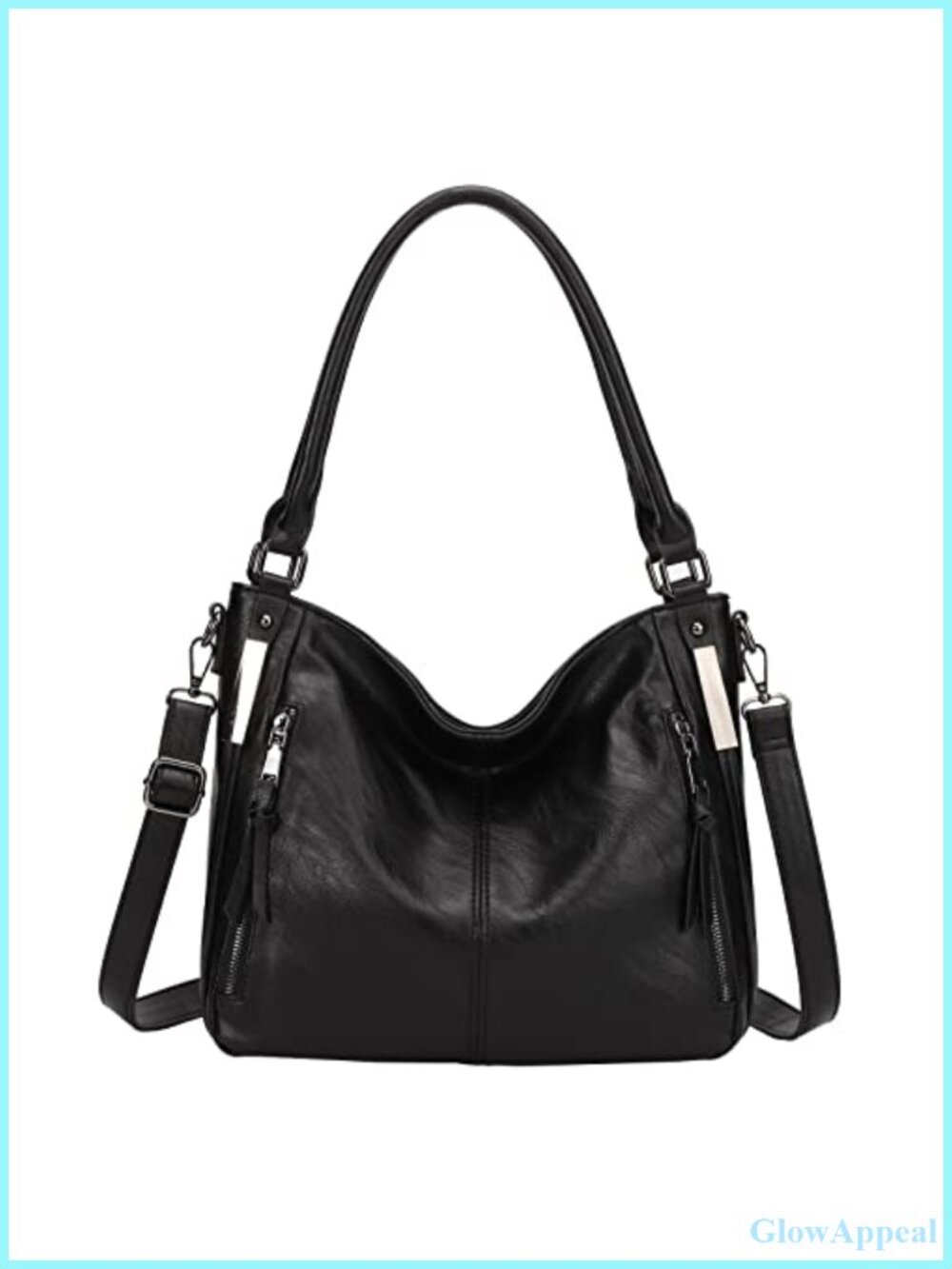 Large PU Leather Hobo Tote Shoulder Crossbody Bag